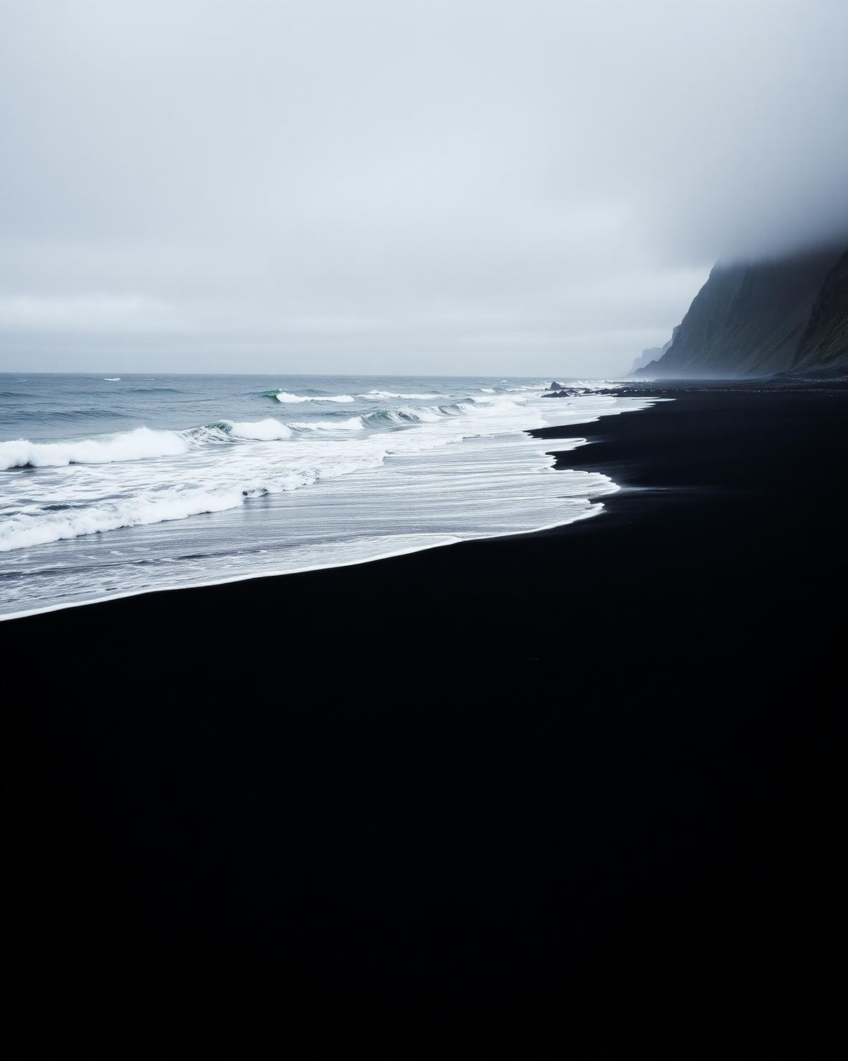 Dark coastline