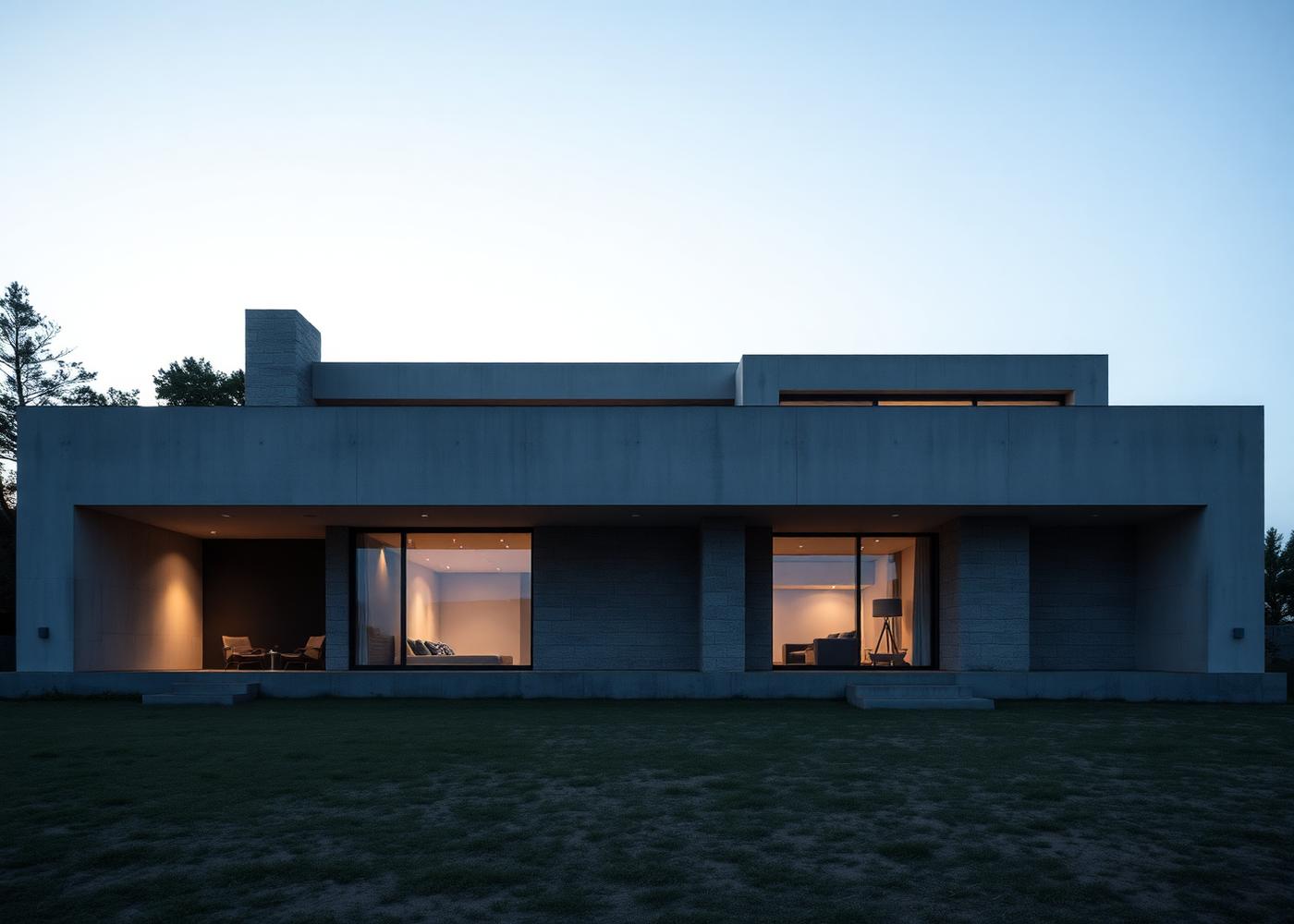 Brutalist villa pool